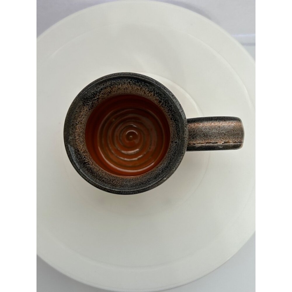 Another Broken Egg Cafe Dallas Texas 2016 Deneen Pottery Mug Orange Drip Glaze - Picture 5 of 7